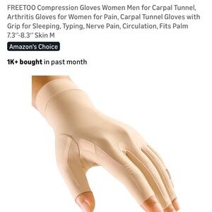 Compression Gloves for Arthritis & Carpal Tunnel Size M Nude Beige